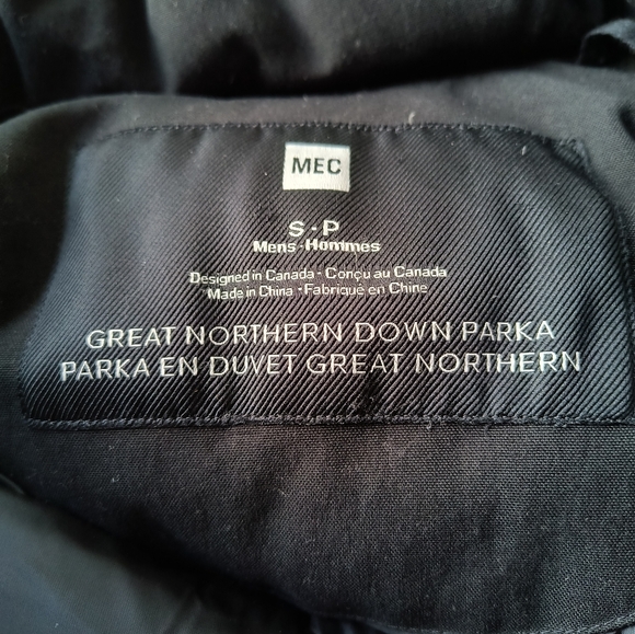 MEC Great Northern Down Parka, Men’s Small Black Jacket - Picture 4 of 13